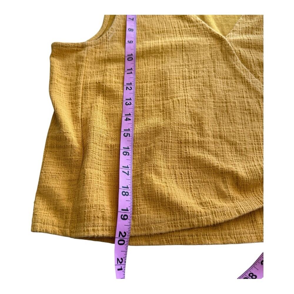 Madewell Texture & Thread Mustard Yellow Tie-Front Wrap Tank Top Size L - Picture 9 of 9